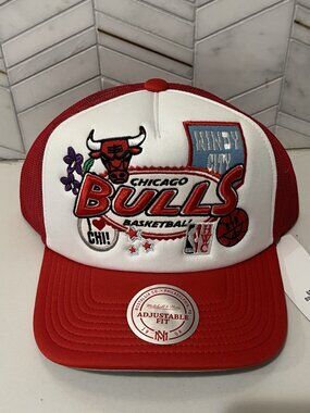 Chicago Bulls Mitchell & Ness Patch Trucker Hat Windy City Adjustable Snapback